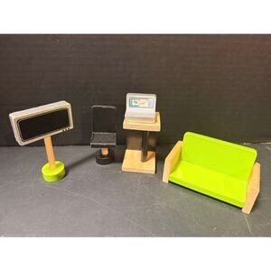 Kidkraft everyday Hero’s wooden dollhouse furniture set 2 couch tv desk computer